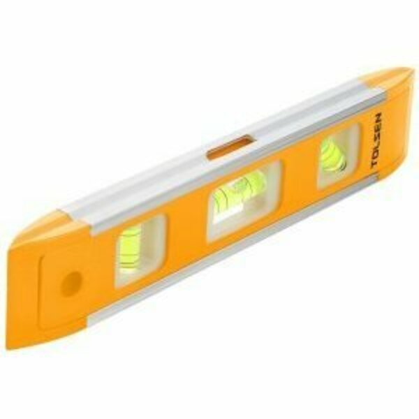 Tolsen Mini Spirit Level Industrial 9 Length, Durable Aluminum & Plastic Construction with 3 Bubbles 35059